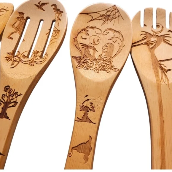 NWOT Wooden Spoon And Spatula 6 Pc Set Nightmare Before Christmas - Picture 6 of 7